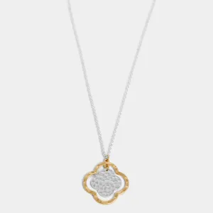 Mixed Metal Clover Necklace - Mixed Metal