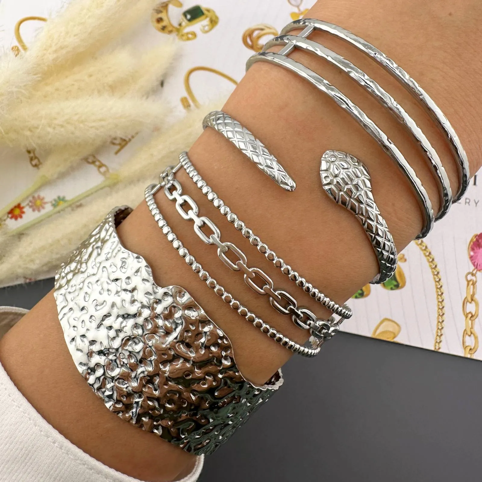 Mystic Snake Chain Bracelet in Stainless Steel
