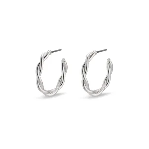 NAJA twisted hoop earrings silver-plated