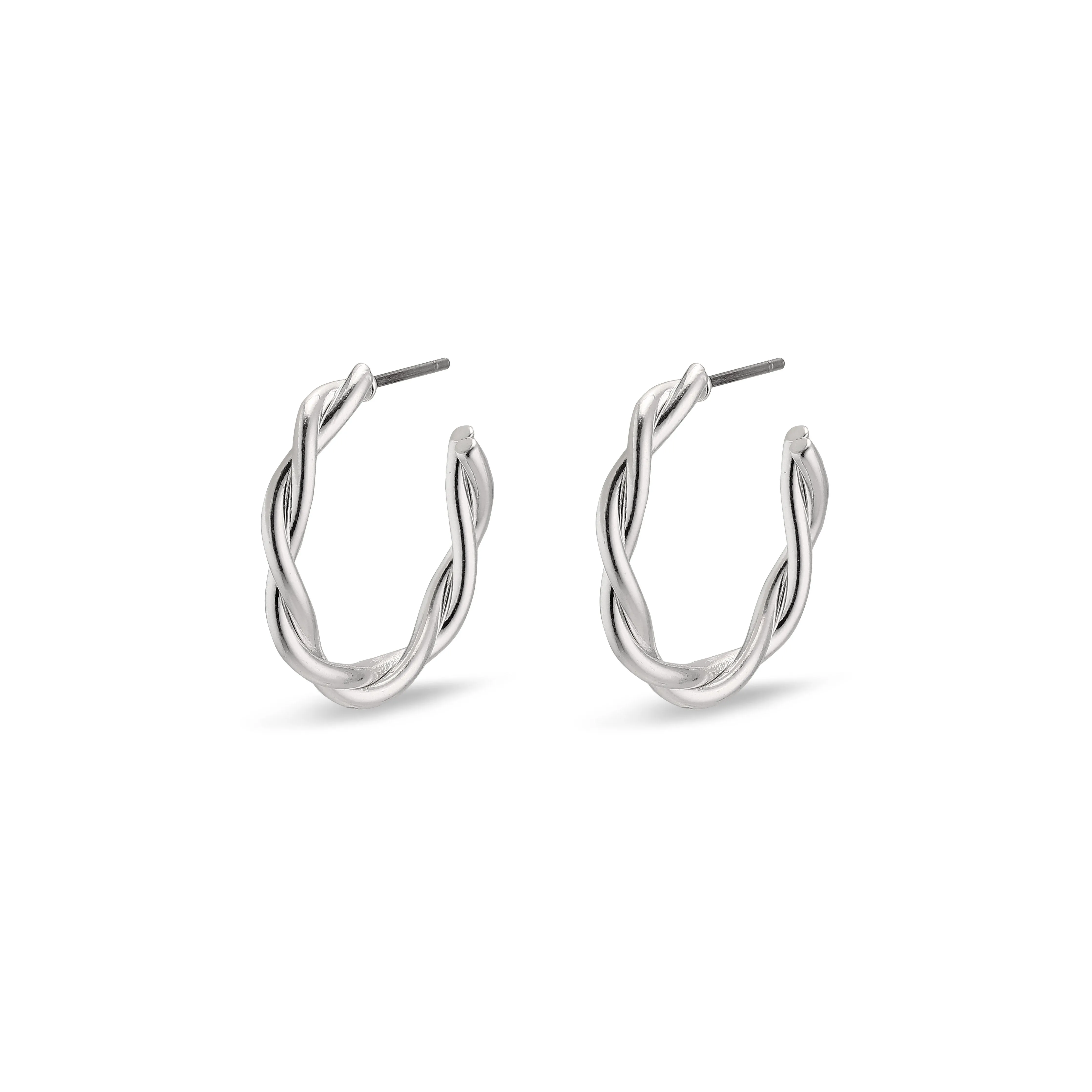 NAJA twisted hoop earrings silver-plated