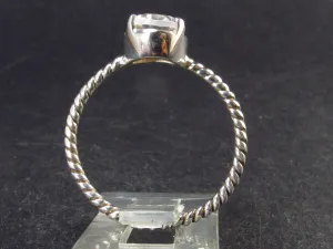 Natural Facetted Clear Quartz Crystal Sterling Silver Ring from Brazil - 2.0 Grams - Size 9.5