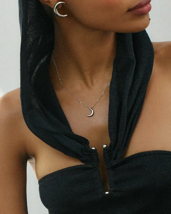 New Moon Necklace (Steel)
