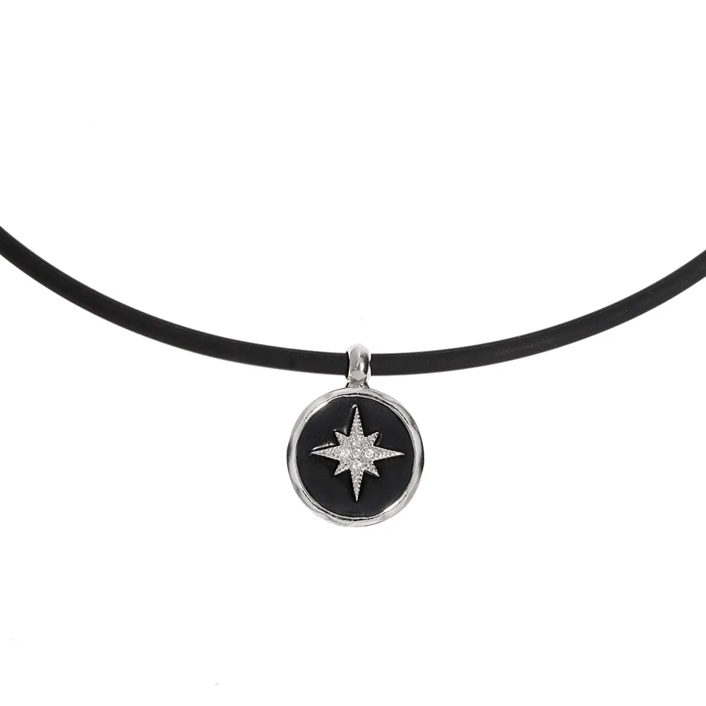 North Star Crystal Silicone Necklace