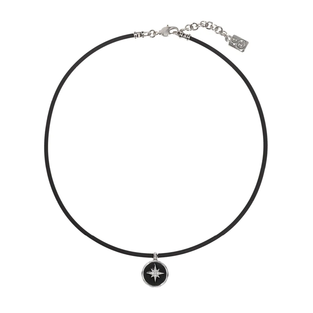 North Star Crystal Silicone Necklace