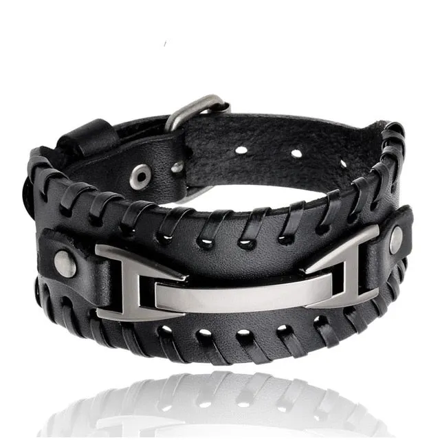 Ocean Conservation Jewelry | Viking Leather Cuff Bracelet 26 Styles