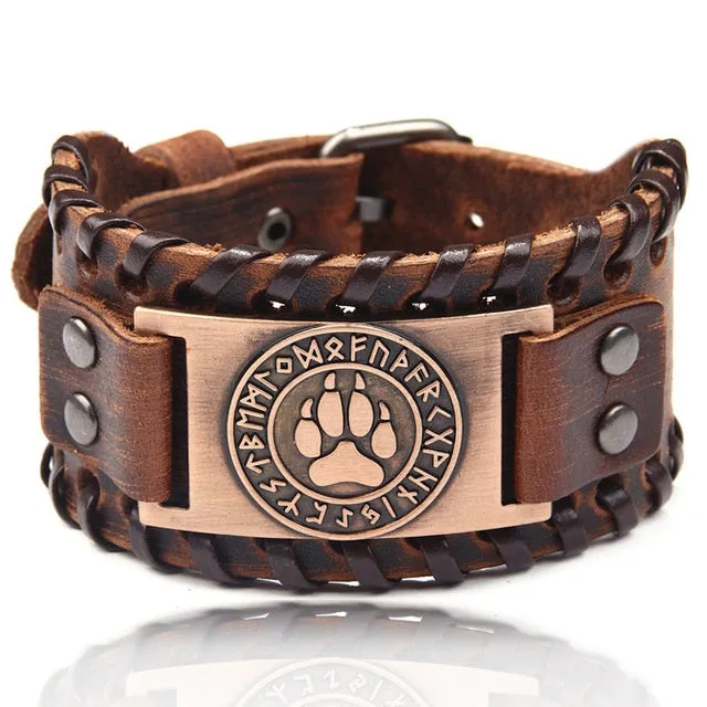 Ocean Conservation Jewelry | Viking Leather Cuff Bracelet 26 Styles