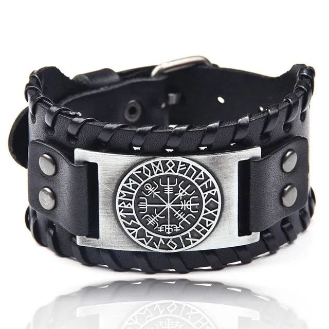Ocean Conservation Jewelry | Viking Leather Cuff Bracelet 26 Styles