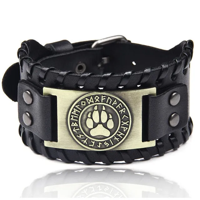 Ocean Conservation Jewelry | Viking Leather Cuff Bracelet 26 Styles