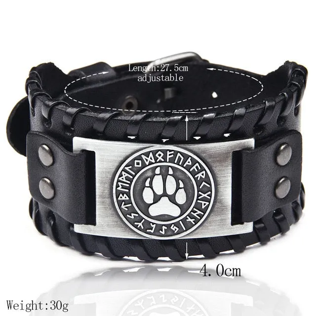 Ocean Conservation Jewelry | Viking Leather Cuff Bracelet 26 Styles