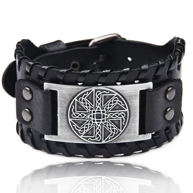 Ocean Conservation Jewelry | Viking Leather Cuff Bracelet 26 Styles