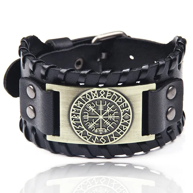 Ocean Conservation Jewelry | Viking Leather Cuff Bracelet 26 Styles
