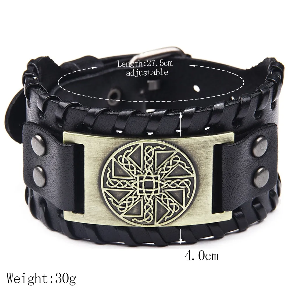 Ocean Conservation Jewelry | Viking Leather Cuff Bracelet 26 Styles