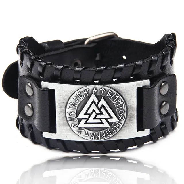 Ocean Conservation Jewelry | Viking Leather Cuff Bracelet 26 Styles