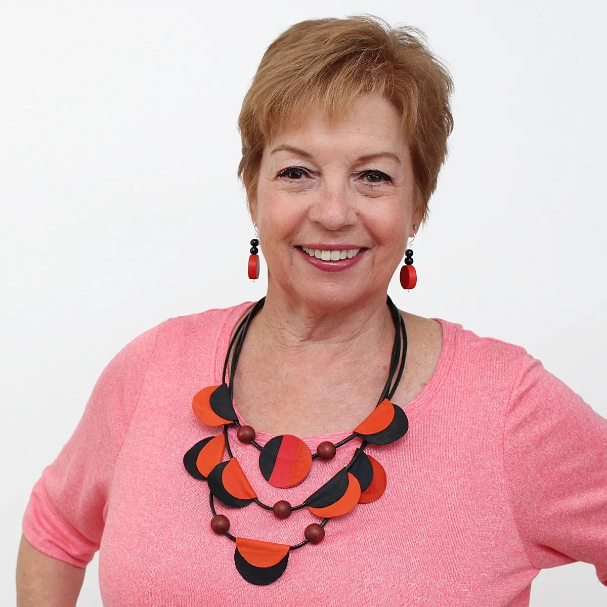 Orange Verona Leather Necklace