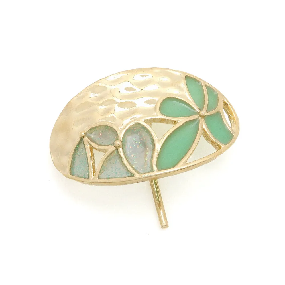 Oval Floral Ponytail Cuff