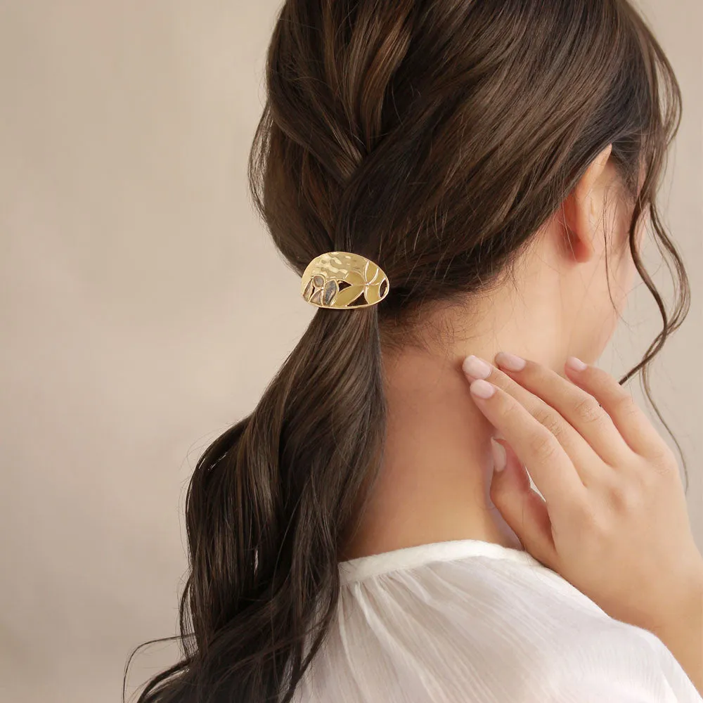 Oval Floral Ponytail Cuff