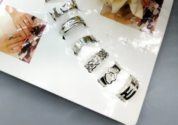 Pack Of 10 Ring Set – Silver