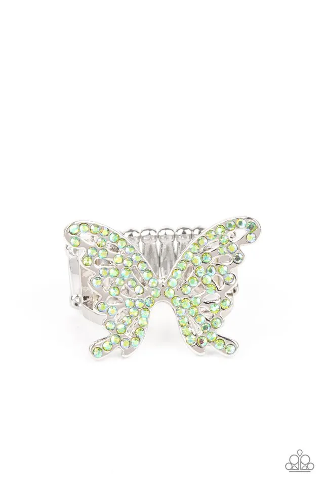 Paparazzi Ring ~ Butterfly Orchard - Green