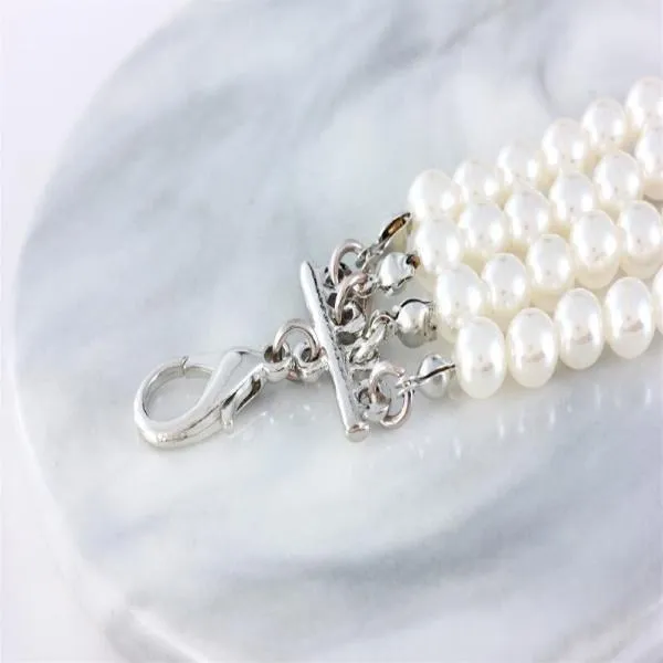 Pearl & Rose Diamante Dog Necklace