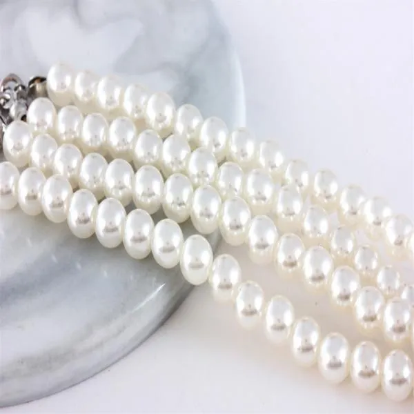 Pearl & Rose Diamante Dog Necklace