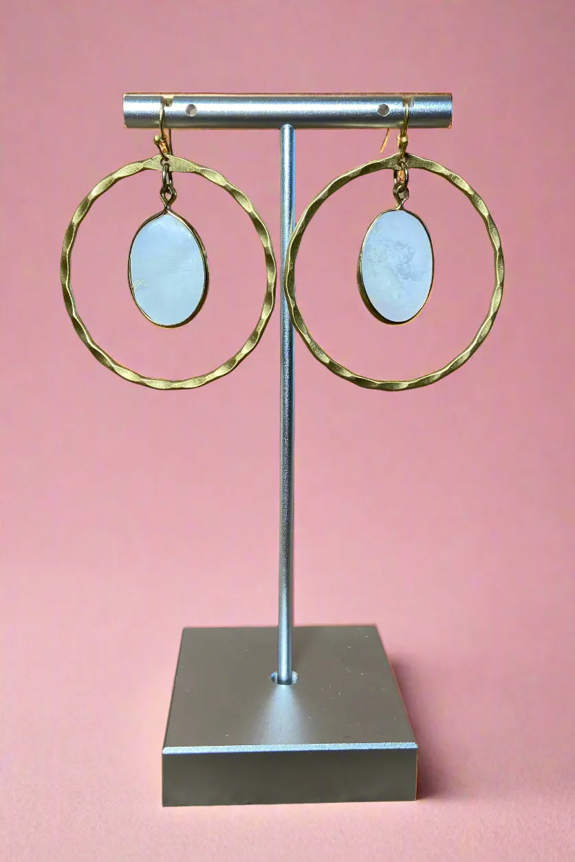 Pearl Hoop Earrings Gold