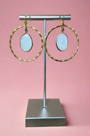 Pearl Hoop Earrings Gold