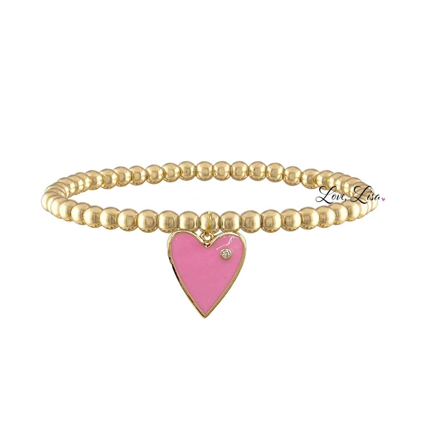 Pink Girl Breast Cancer Awareness Stack of Bracelets