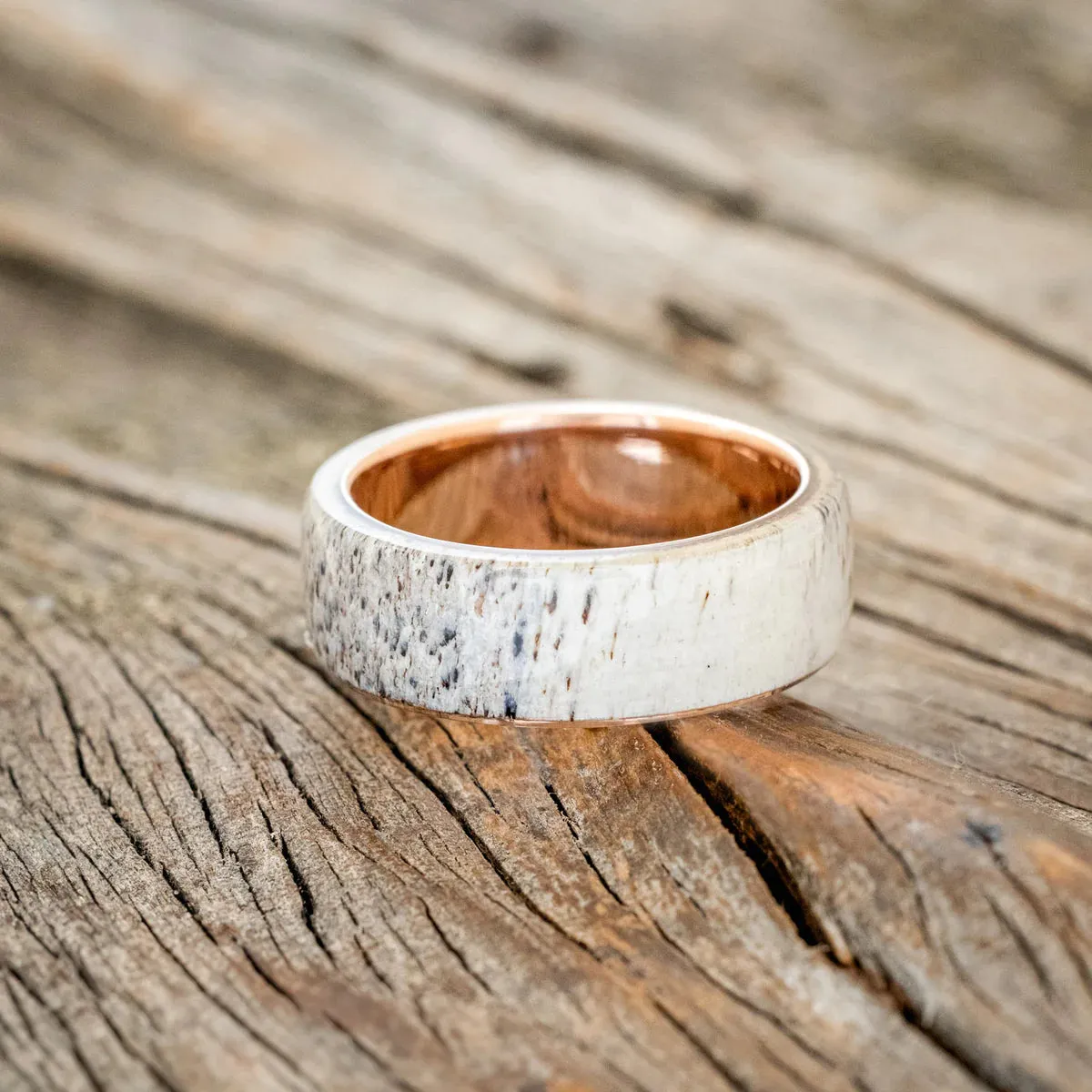 "HAVEN" - ANTLER WEDDING BAND - 14K ROSE GOLD - SIZE 10 1/2