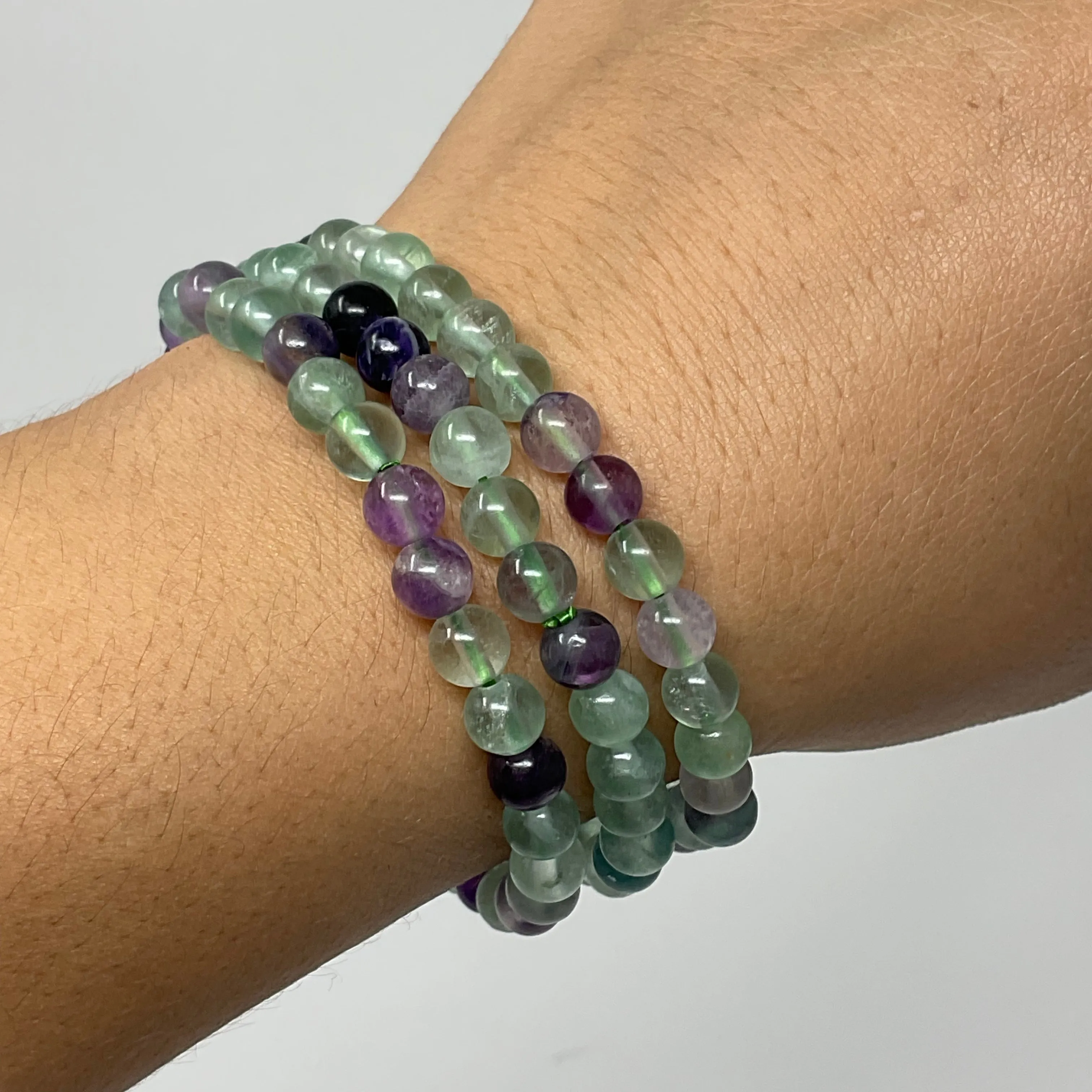 Rainbow Fluorite 6mm Round Bracelet