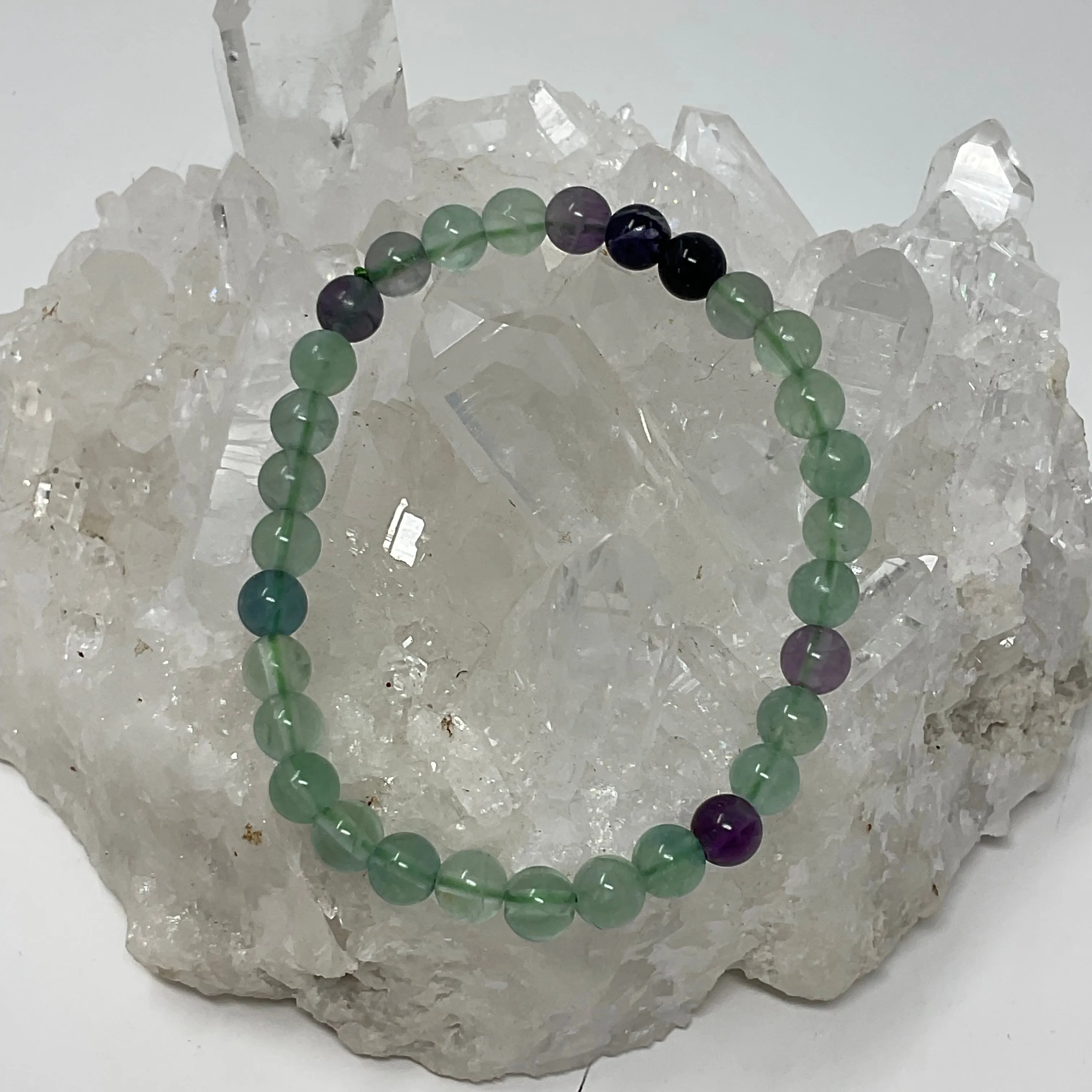 Rainbow Fluorite 6mm Round Bracelet