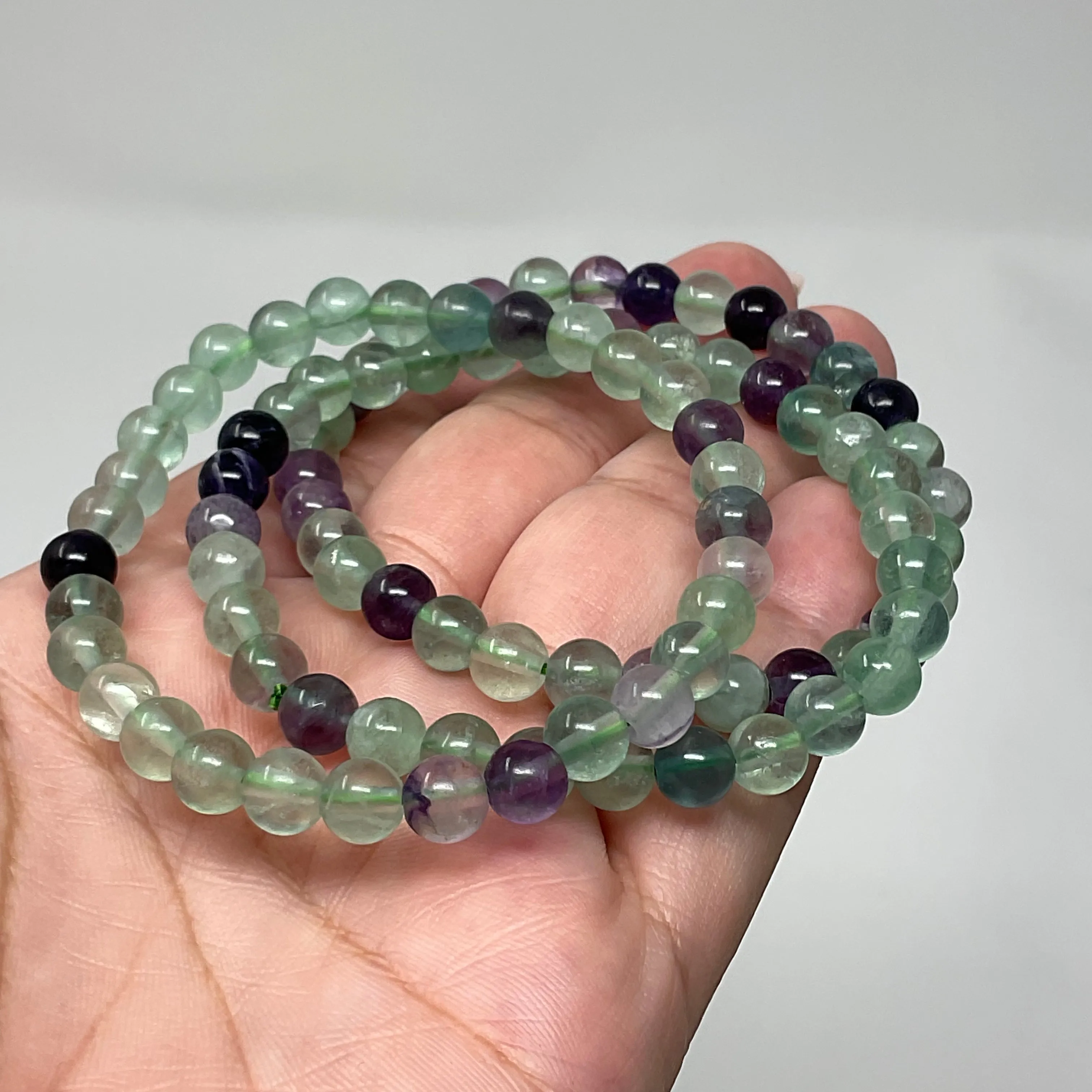 Rainbow Fluorite 6mm Round Bracelet