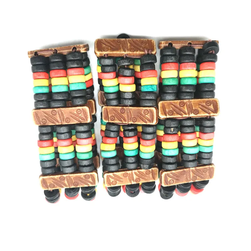 Rasta Wooden Beads Bracelet