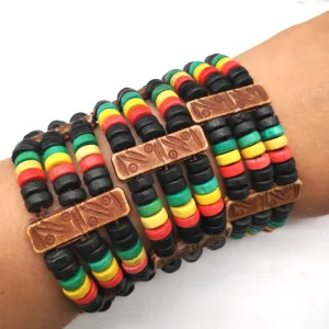 Rasta Wooden Beads Bracelet