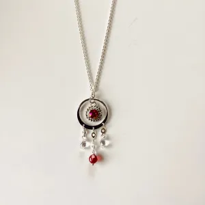 Red Dreamcatcher Necklace in Light Siam Lemon