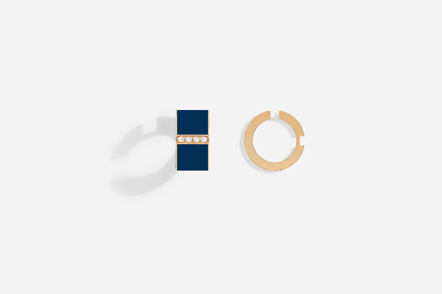 ROSE GOLD B8 BLUE LACQUER EAR CUFFS