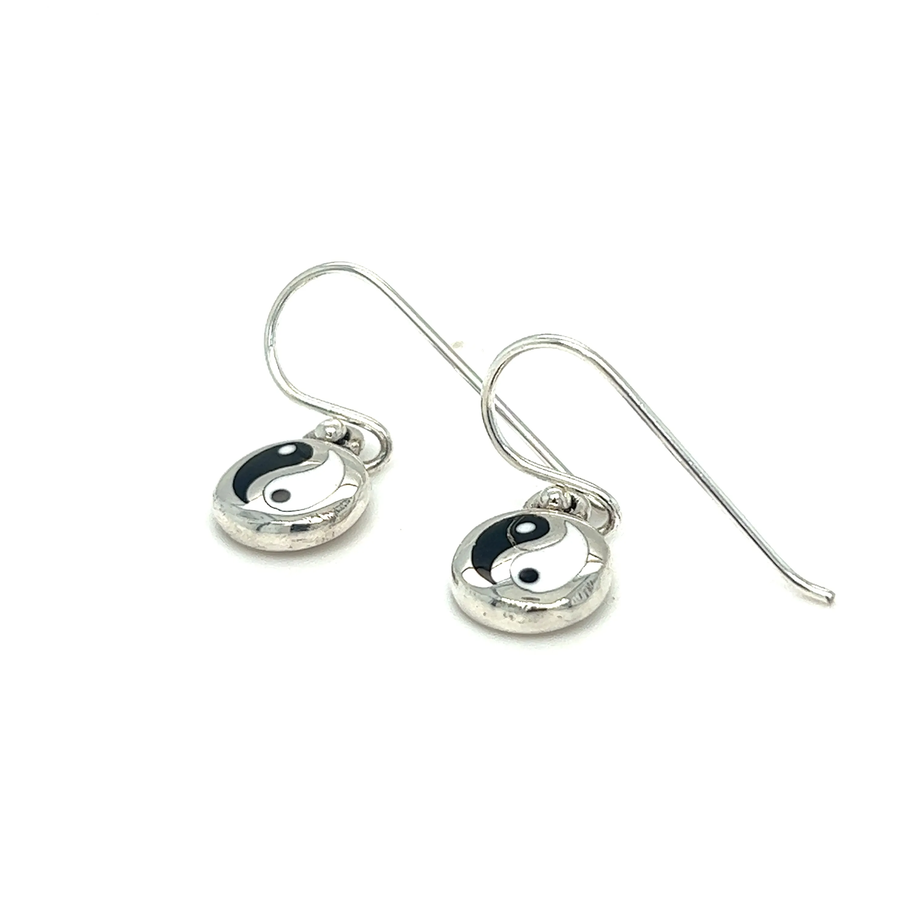 Round Yin-Yang Dangle Earrings