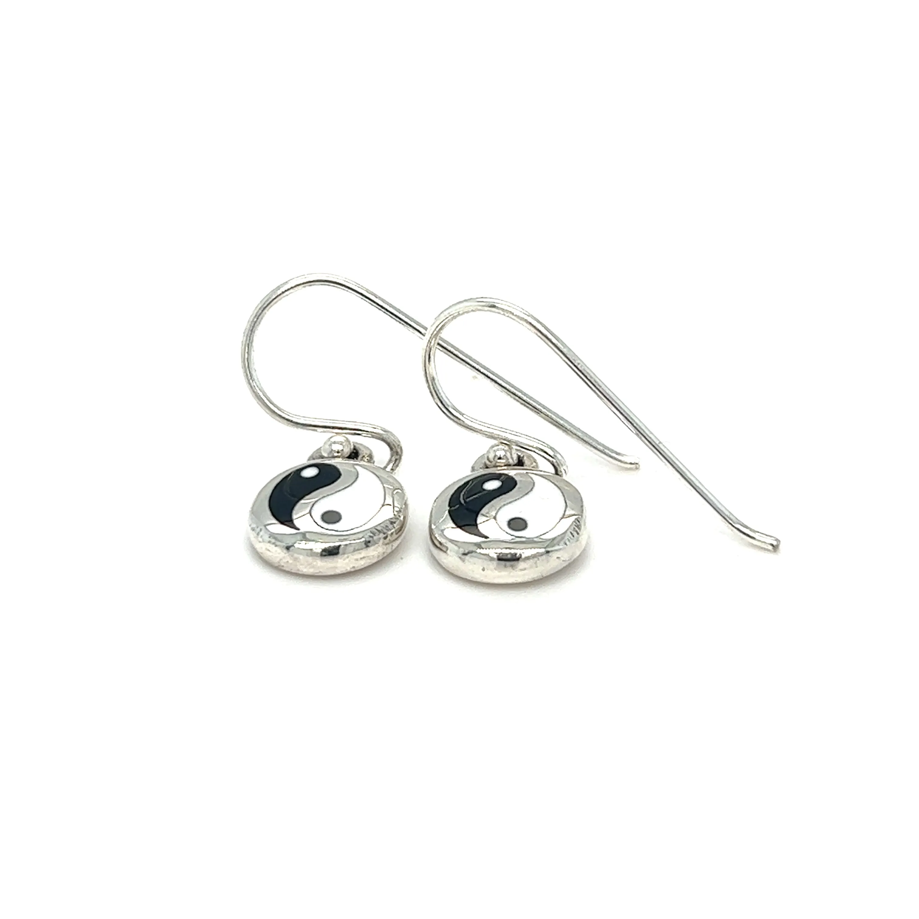 Round Yin-Yang Dangle Earrings