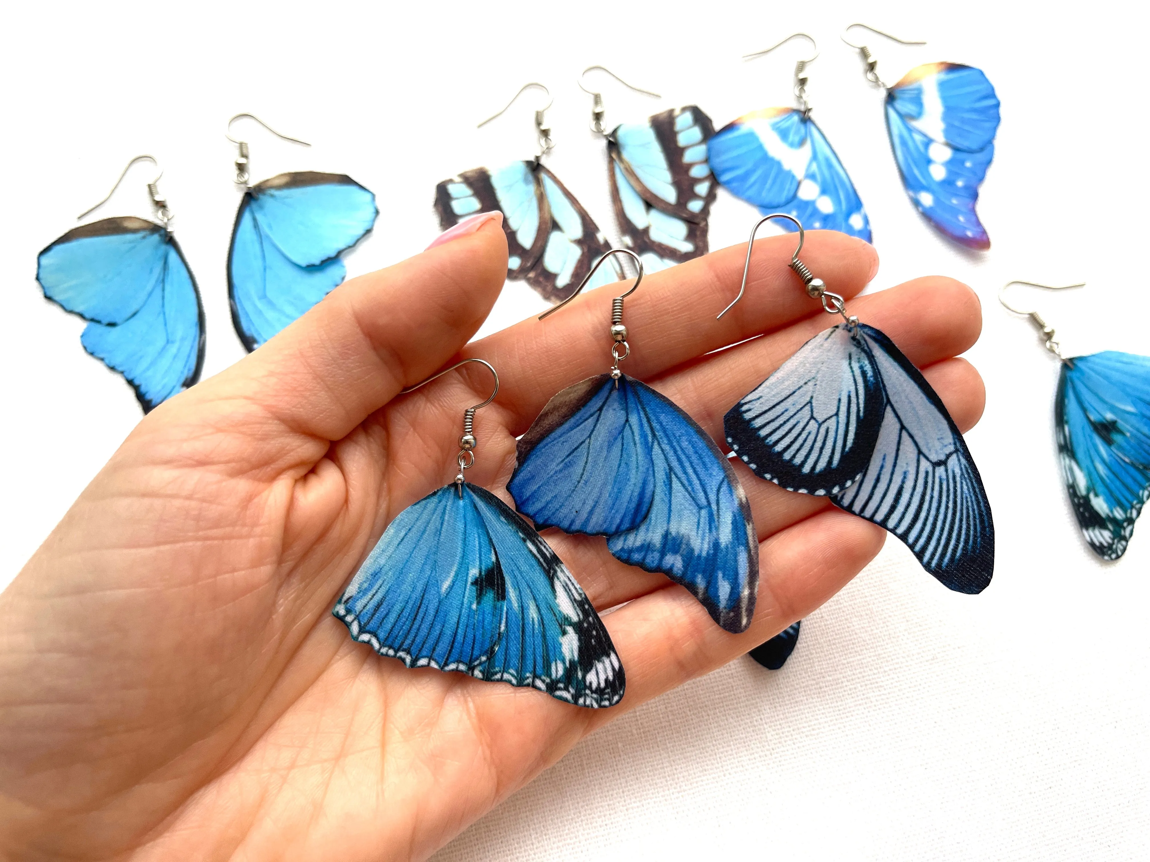 Royal Blue Butterfly Wing Earrings