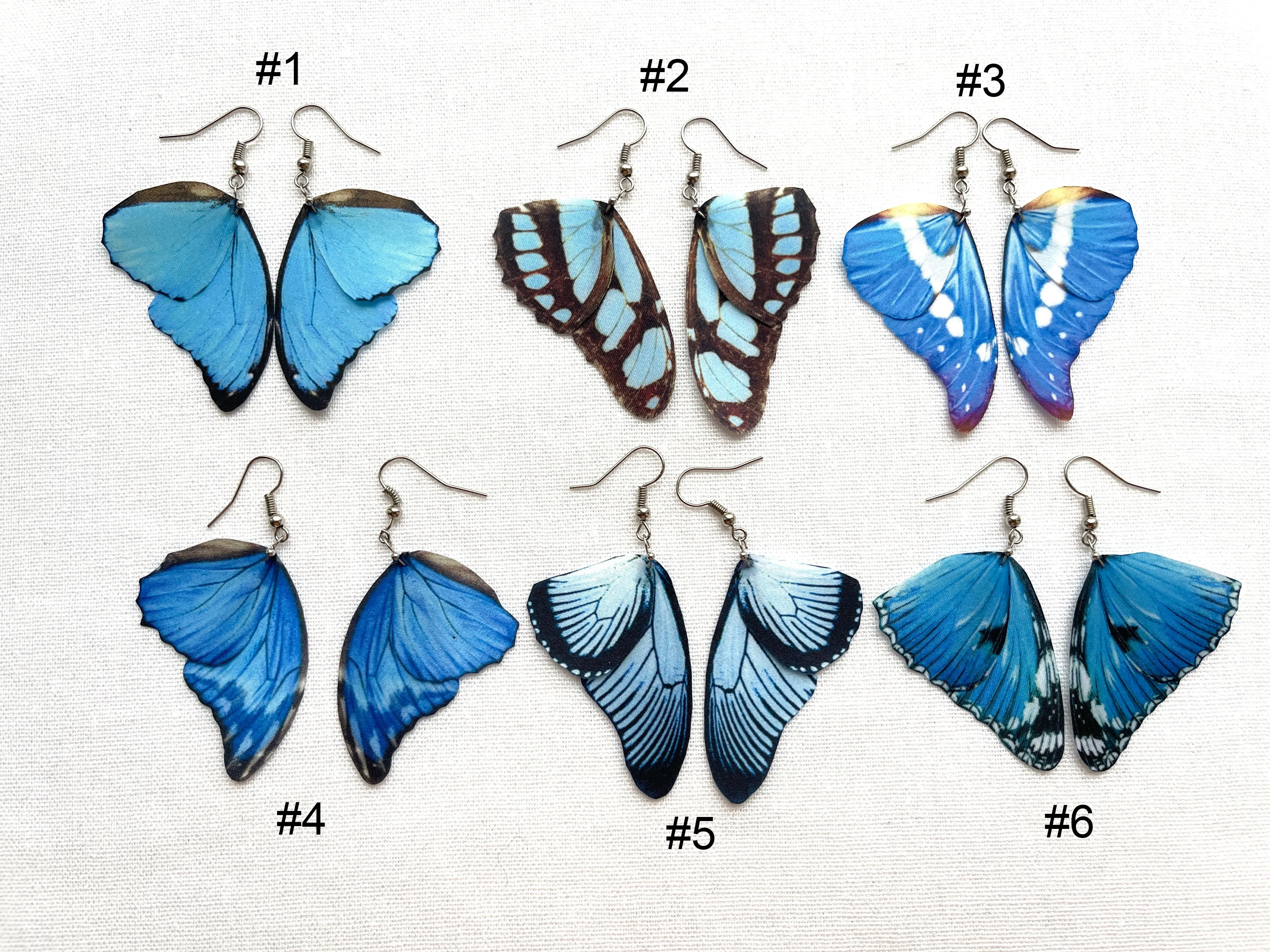 Royal Blue Butterfly Wing Earrings
