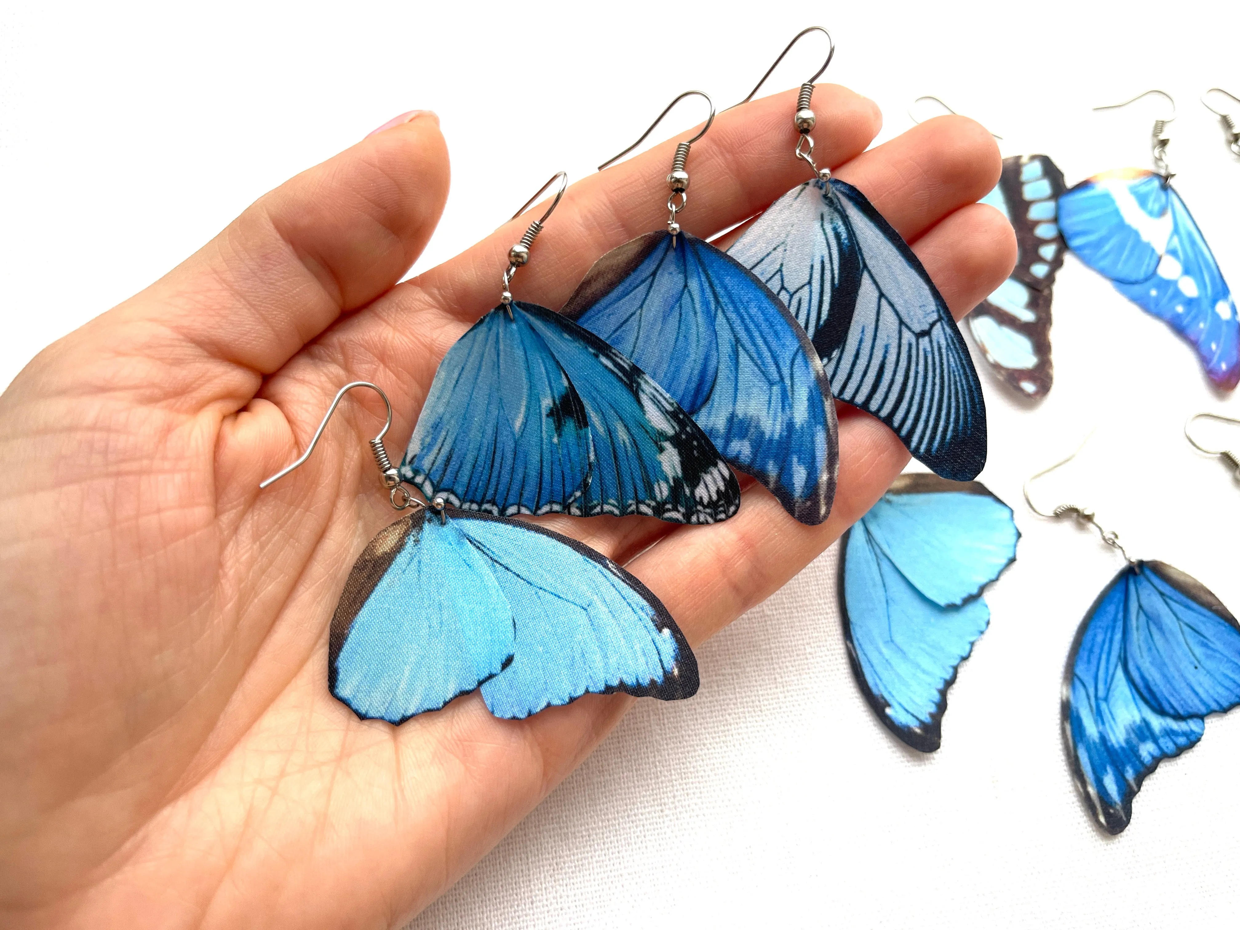 Royal Blue Butterfly Wing Earrings