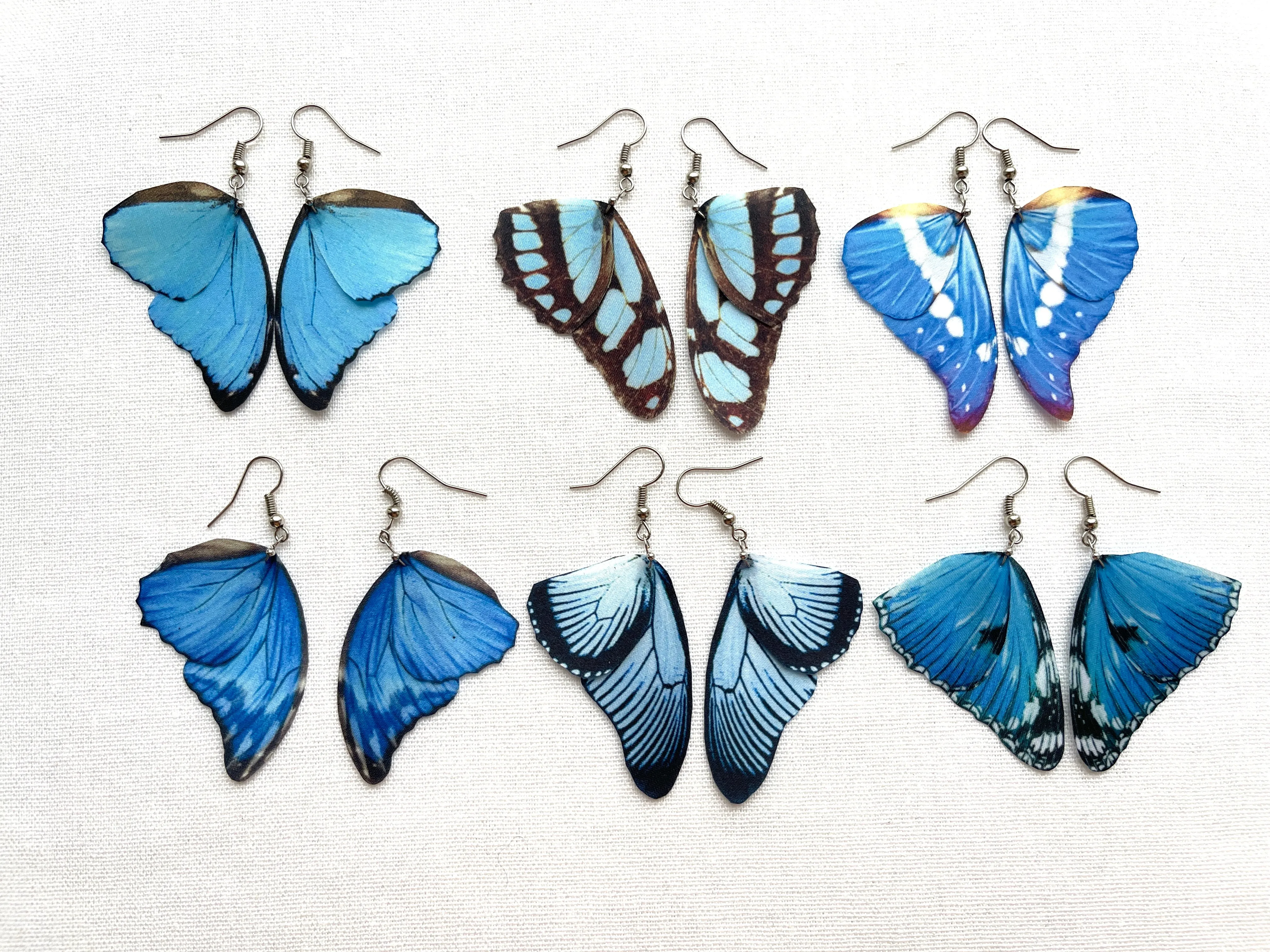 Royal Blue Butterfly Wing Earrings