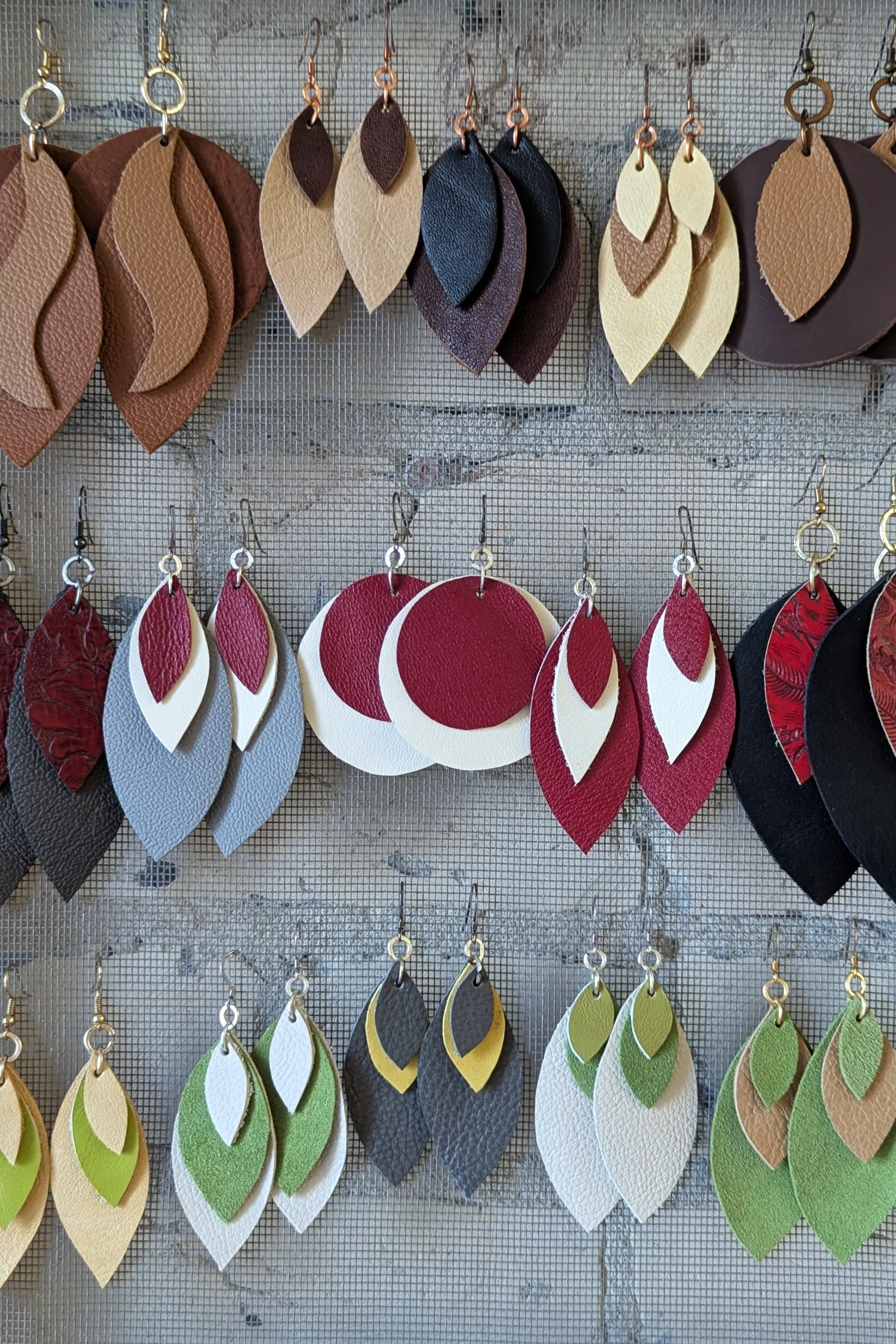 Ruby & Black Earrings