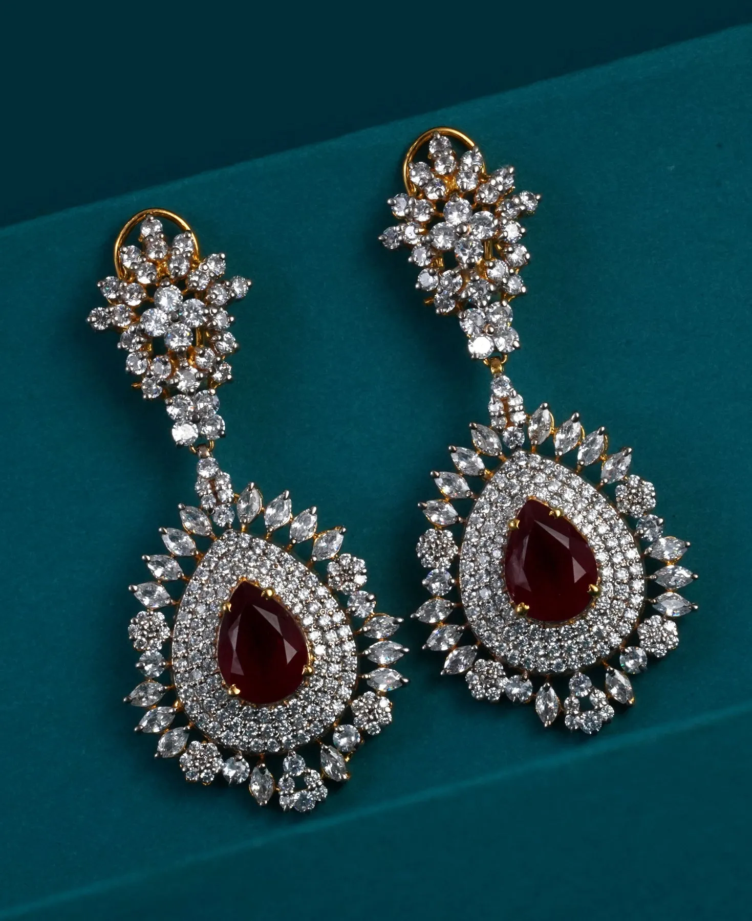 Ruby & Zircon Princess Earrings