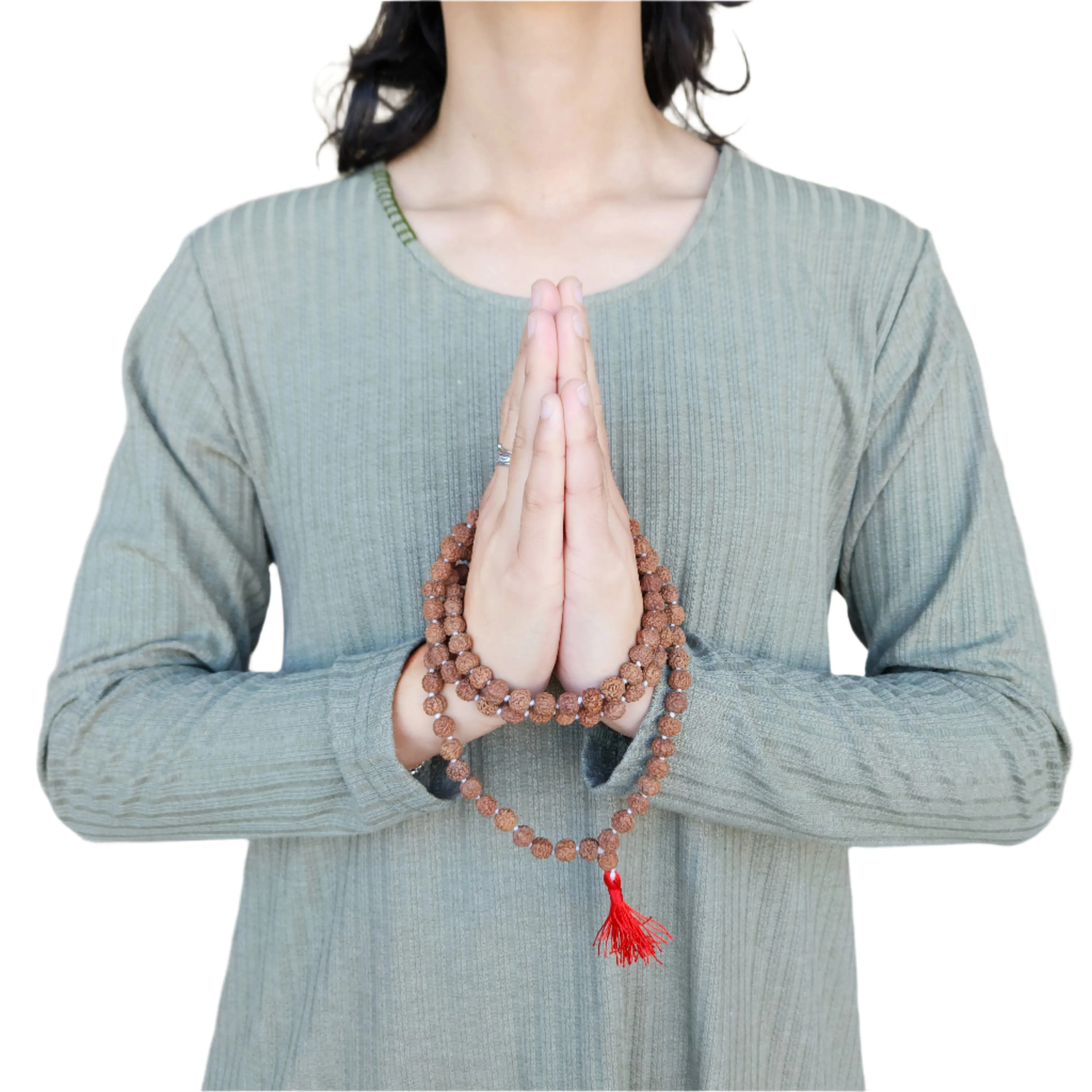 Rudraksha Prayer Mala Beads Knot Necklace
