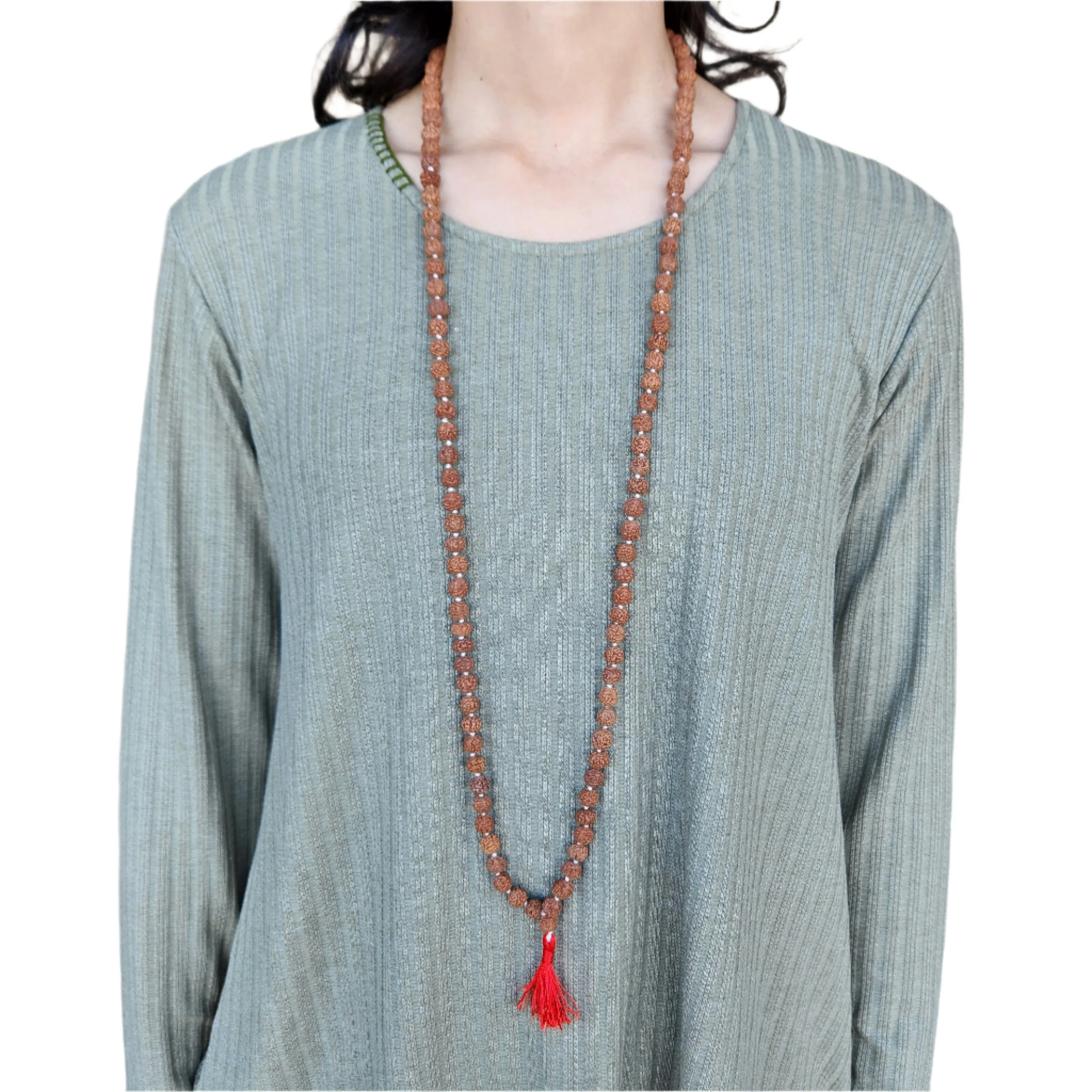 Rudraksha Prayer Mala Beads Knot Necklace