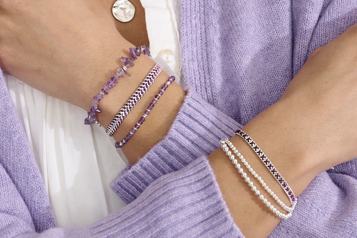 Samra Silver Stretchy Bracelet Duo