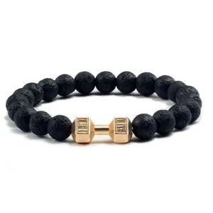 Save Ocean Animals Jewelry | Dumbbells Bracelet Lava Stone