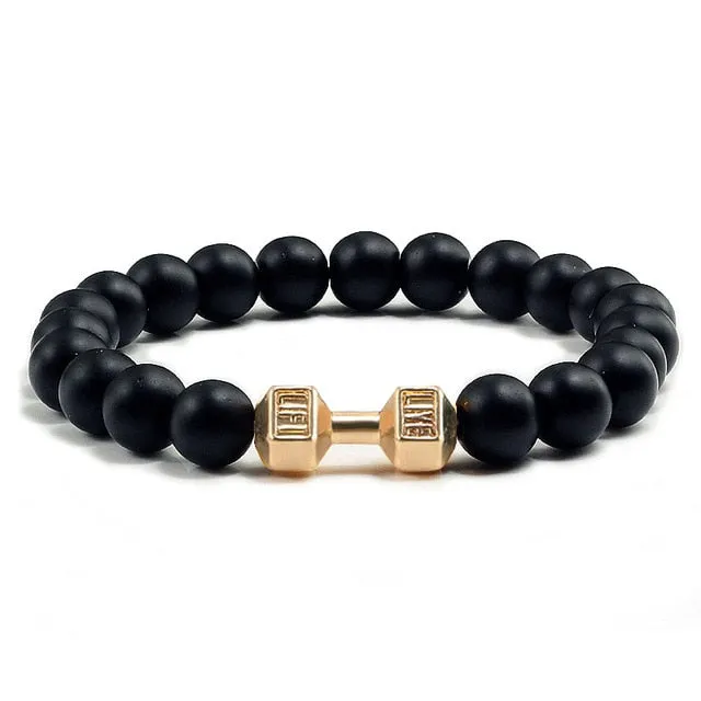 Save Ocean Animals Jewelry | Dumbbells Bracelet Lava Stone