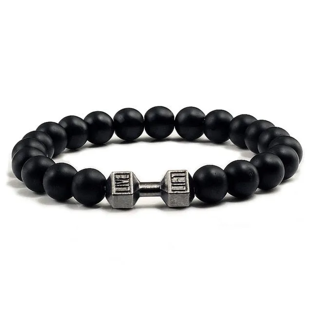 Save Ocean Animals Jewelry | Dumbbells Bracelet Lava Stone