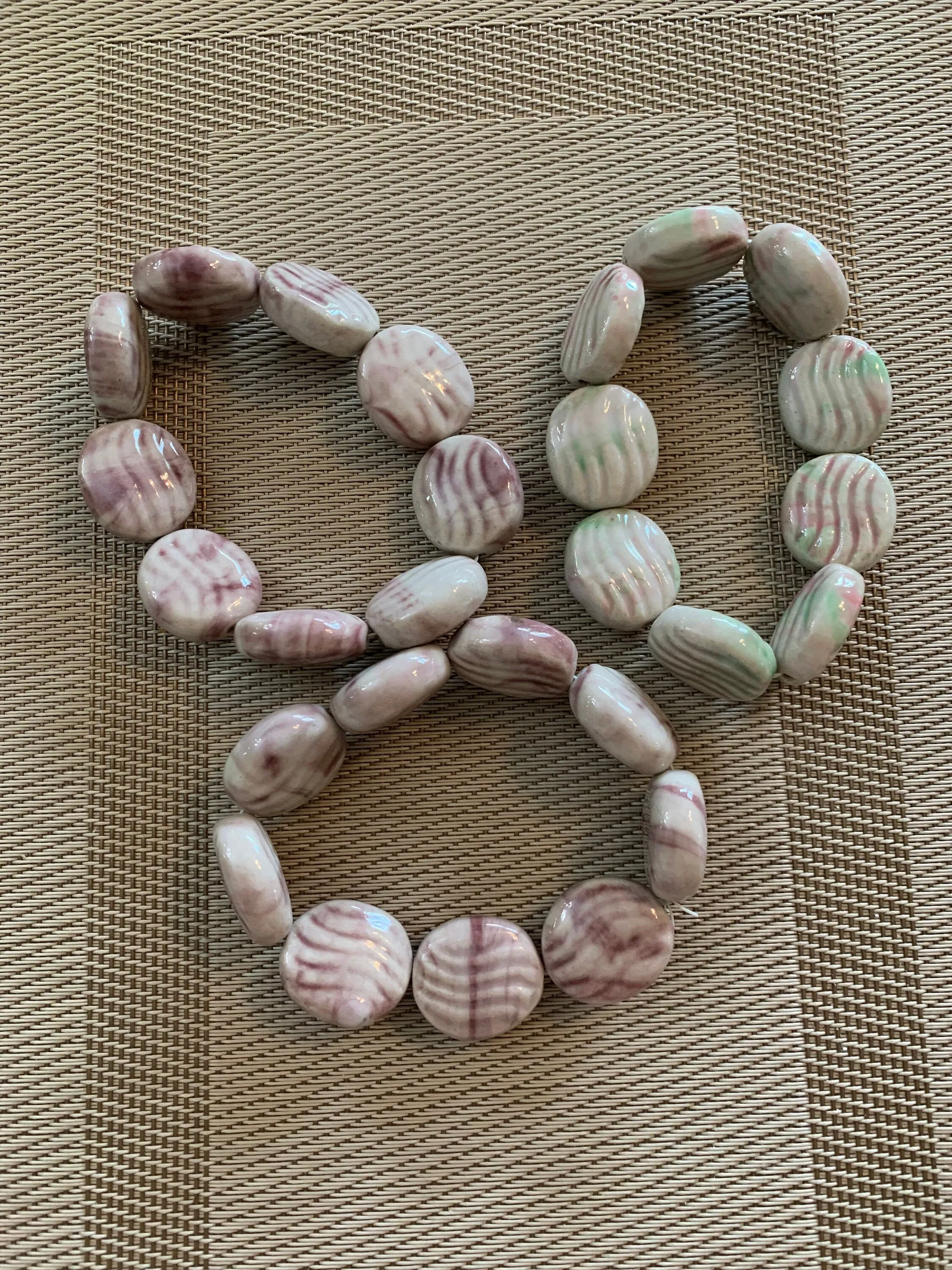 Set of 10 Bohemian Ceramic Bead Bracelets